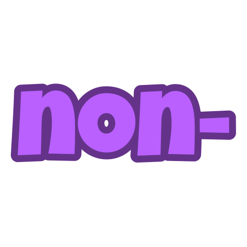 'non-' in purple letters with a darker purple outline.